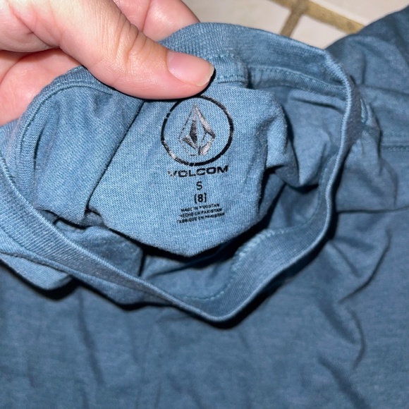 244. Volcom Blue Shirt Size 8 - Picture 3 of 3